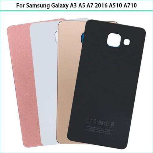 New A310 Rear Housing Case For Samsung Galaxy A3 A5 A7 2016 A510 A710 Glass Battery Cover Door Back Cover With Sticker Replace