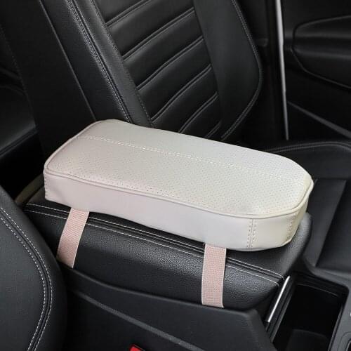 Car Armrest Mat Auto Seat Armrests Box Storage Protection Cushion Universal Center Console Arm Rest Cover Pad PU Leather