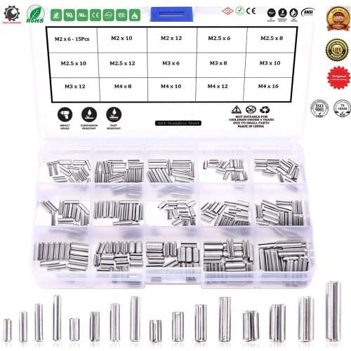 M2 M2.5 M3 M4 Slotted Spring Pin Assortment Kit,Split Spring Dowel Tension Roll Pins 304 Stainless Steel,Hardware Pins,Locating