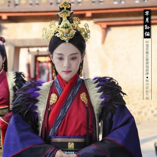 Mishu Miyue 2015 Newest TV Play Legend of Mi Yue - Ancient Qin Empress Xuan Gorgeous Stage Costume for 2016 Spring Festival Gala