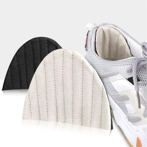 Adjust Shoe Size Soft Leather Anti Slip Half Insoles for Women Men Running Shoes Heel Back Liner Grips Pad Self-Adhesive Sticker