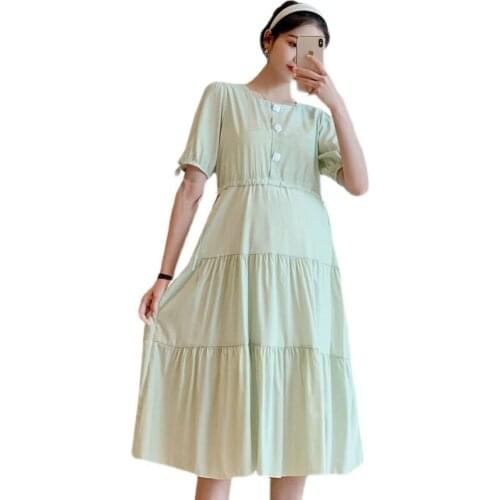 NEW Maternity Dresses Breast Feeding Dress Maternity Clothings Pregnant Women Loose Pregnancy Clothes