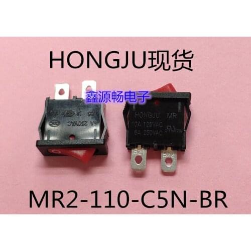 Original new 100% rocker switch MR-2-110-C5N-BR 2pin 2 gear red without lamp