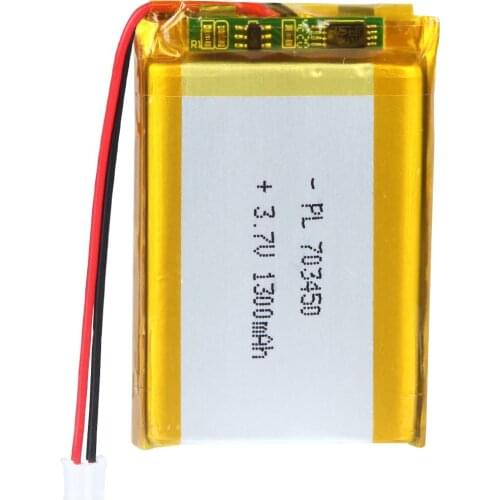 Mejuew 3.7V 1300mAh 703450 Rechargeable Lipo Battery with JST Connector