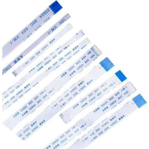 10PCS 25CM 30CM 40CM Flat Flexible Cable FFC FPC LCD Cable AWM 20624 80C 60V VW-1 Pitch 0.5 1.0MM 4P-40Pin 8P 12P 20P 24P 26P