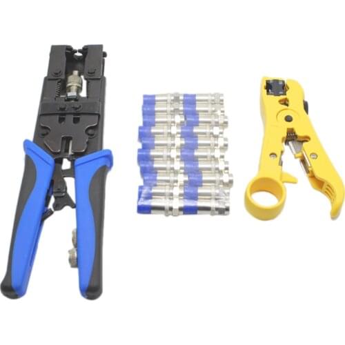 Durable Coax Compression Crimper Tool Bnc/Rca/F Crimp Connector Rg59/58/6 Cable Wire Cutter Adjustable Crimping Plie