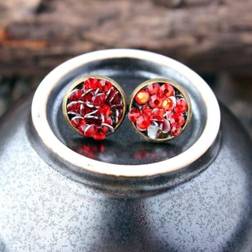 Earings Fashion Jewelry 2021 Vintage Boho Exaggeration Pine Stone Natural Rock Bronze Ear Support Tiger Eye Gravel Earrings