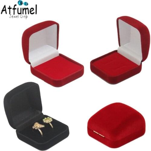 Velvet Ring Jewelery Box Earring Jewelry Organizer Ring Jewelry Storage Gift Box Wedding Engagement Ring Box Red Box For Rings
