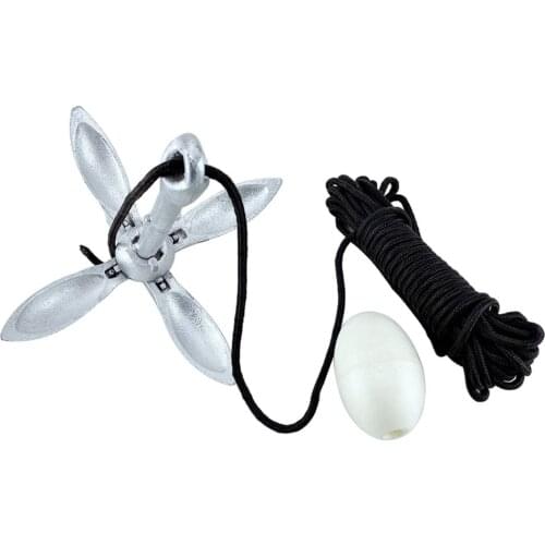 1 Set 4tine Boat Folding Anchor Marine Rope Float Ball Kit Set 1.5kg For Kayak Canoe Yacht S ailboat Fishing Boat Accessories