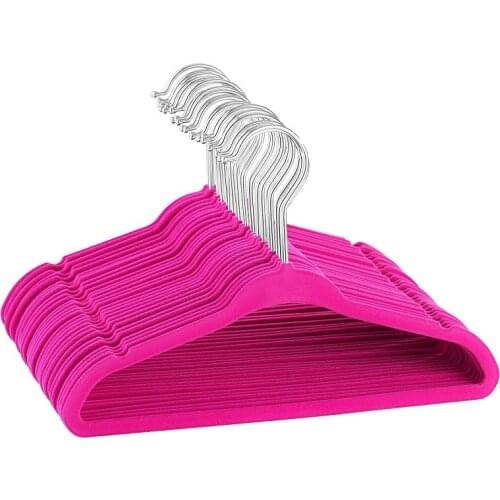 Velvet Clothes Hangers Non-Slip Kids Hanger Baby Clothes Drying Racks 360 Degree Slip-Resistant Swivel Hook Closet 5/10/20/30