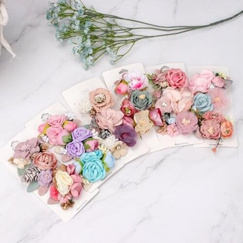 Hot selling 3pcs childrens simulation flower hairpin princess outing outing all-match little girl flower side clip