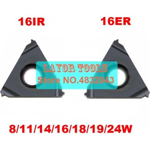 10PCS 16ER 16IR 8/11/14/16/18/19/24W, tungsten carbide turning threading insert Whitworth - 55 degree Balck coationg