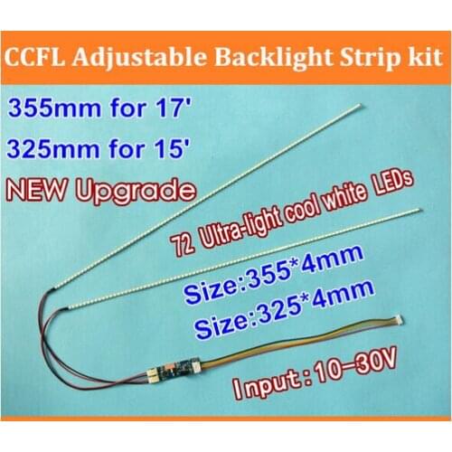 10PCS 17" 355mm 10pcs 15" 325mm new cool white led backlight strip kit,Update your ccfl lcd screen panel monitor to led bakcligh
