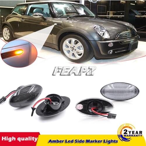 2x Smoked Amber Led Side Marker Lights For Mini Cooper R50 R53 02-06 R52 04-08 63137166013 63137166014 72606919711