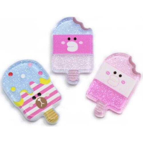 50/100pcs 2020 New Design Planner Accessories Ice Cream Bar Cabochons Flatback Popsicle Dessert Acrylic Smile Charm