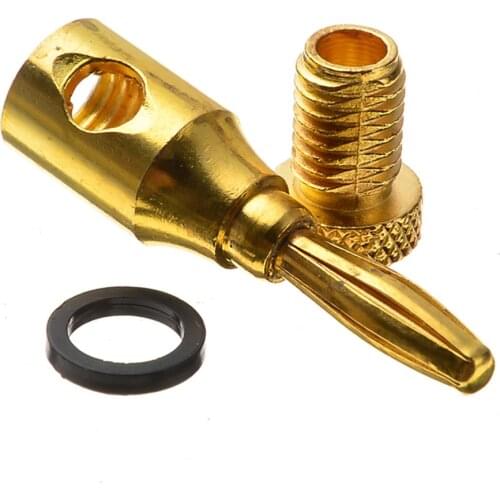 8pcs Banana Connector Copper Gold Plated 4mm Speaker Terminal Audio Plugs Adapter Free Soldering Hifi Banana Plug Amplifier DIY
