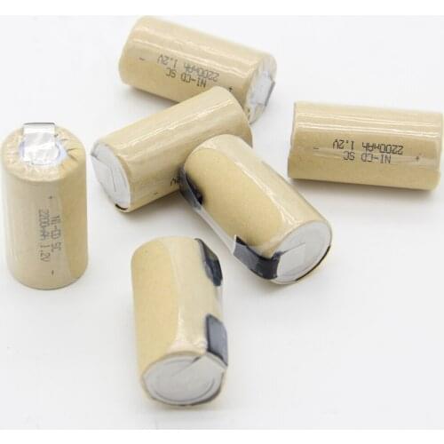 2200mAh akkumulator sub C battery 1.2V NICD flat top SC batteries for flashlight solar for makita for metabo welding tabs