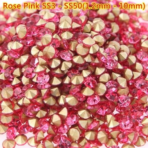 Free Shipping 1440pcs ss3 - ss50(1.2mm - 10mm) ss3 1.3mm Light Pink/Rose Point Back Nail Art Rhinestones Glass Rhinestones DIY