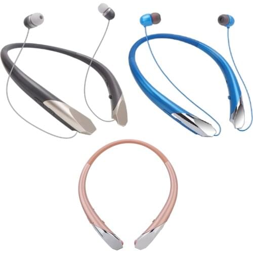 HX-911 Bluetooth 5.0 Wireless Headset Headphone Retractable Earbuds Earphone w/Mic Noise Cancelling