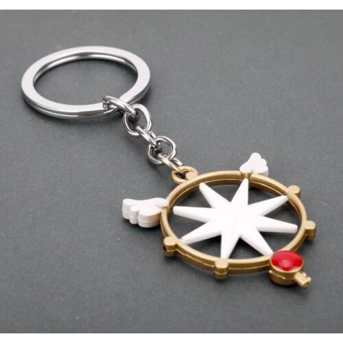 Cartoon Anime Trinket Keychain Card Captor Sakura-Star Scepter Pendant Keyrings Jewelry Keyholder Backpack Key Chains