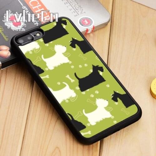 LvheCn Westie Scottie Dogs Phone Case Cover For iPhone 4 5 5s SE 5C 6 6s 7 8 10 X Samsung Galaxy S5 S6 S7 edge S8 S9 plus note 8