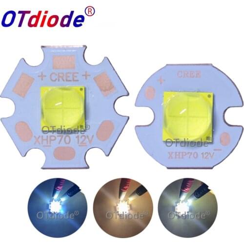 Cree XHP70.2 XHP70B 12V6V 30W diode flashlight 4292LM strong lamp motorcycle light bike head car bulbs With 20/16mm Copper PCB