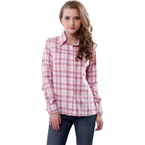 Fun Orange Women's Plaid Shirts