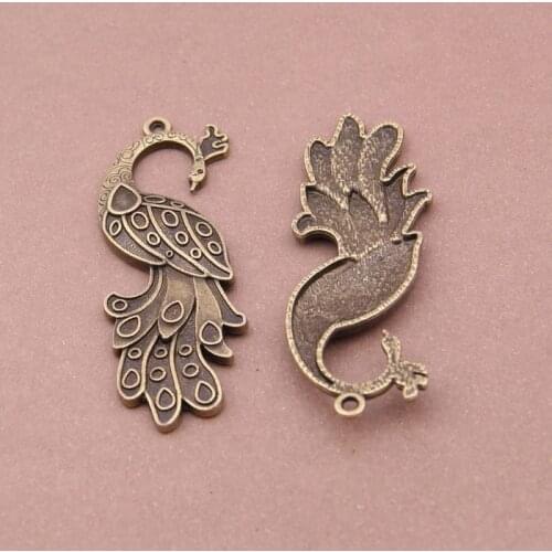 Hot 20pcs Vintage Peacock Charms For Jewelry Making Necklace/earrings/Bag/apparel/key Chain Fashion DIY Jewelry Accessories