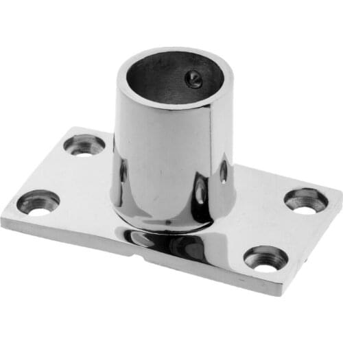 ISURE MARINE 316 Stainless Steel 90 Degree Marine Boat Hand Rail Fitting Rectangular Stanchion Base For Pipe 7/8" 22mm Dia