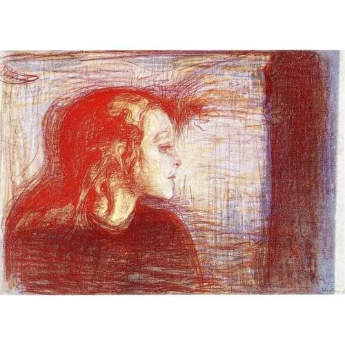 Oil Painting Reproduction on Linen Canvas,the-sick-child-ii-1896 by Edvard Munch,100% handmade,abstract oil painting