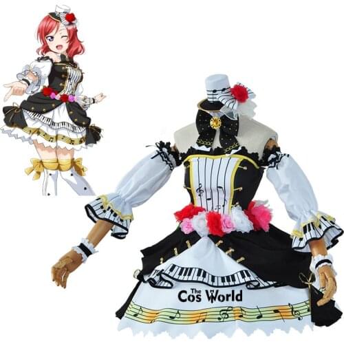 Love Live School Idol Project Nishikino Maki Musical Instruments Strapless Dress Uniform Outfit Anime Cosplay Costumes