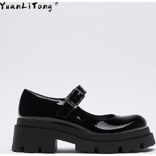 2021 New Women’s Pumps High-Heeled British College Style Sports Sponge Cake Thick-Soled Mary Jane Single Shoes Women