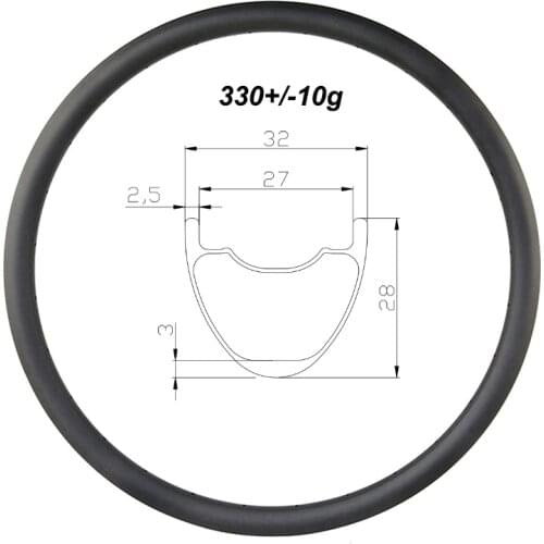 330g 29er MTB bike 32mm external 27mm internal width XC BOOST trail Tubeless carbon rim 24h 28h 32h 28mm mountain bike wheel rim
