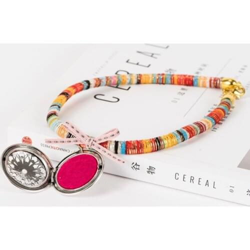 Cat Collar Bohemian Style Personalized Pet Collars With Name ID Tag Chihuahua Kitten Collars Necklace For Pets Dog Accessories