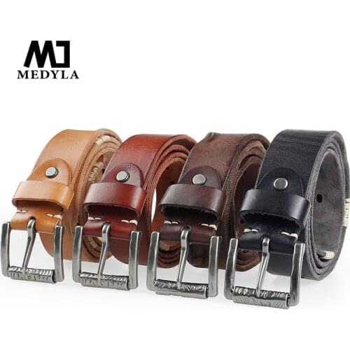 Cowskin Belt Men Accessories Cowboy Genuine Leather Belts For Men Vintage Pin Buckle Mens Belts Gift For Ma Dropshipper
