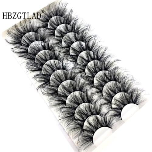 New 10 Pairs 3D Mink Lashes 25mm Dramatic Volume Eyelashes Mink Natural Long Silk Eyelashes Beauty Makeup Eyelash Extension Tool