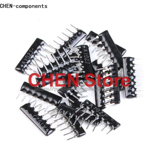 10pcs Resistor Network 7PIN A07-102/103/472 1K 4K7 10K 1/8W accuracy 5