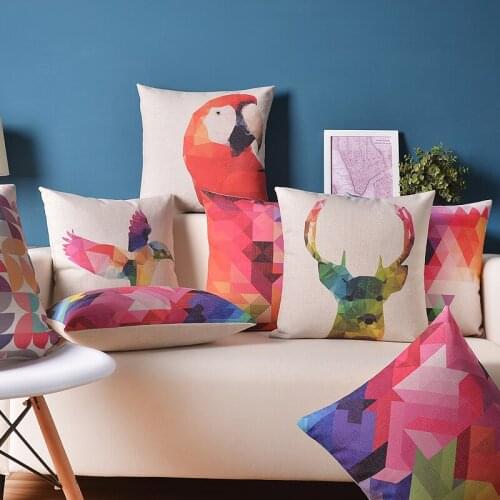 Nordic Geometry Animal Christmas Pillow Cover Home Decorative Pillows Linen Pillow Case Office Sofa Cushion Cover throw pillows