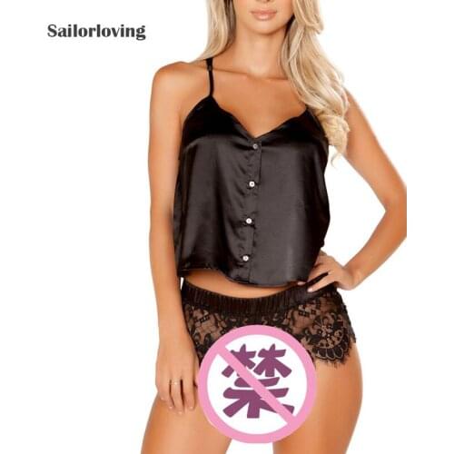 Sailor loving 2018 new hot 2 piece underwear woman lace sexy fancy night sleep set hot panty set black and white