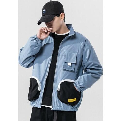 Chic Men Long Sleeve Print Youth Jacket Coat Loose New Casual Tops Outwear