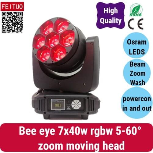 4/lot led beam moving head 7x40w rgbw 4 in 1 LED Eye 7 Moving Head 7x40 Watt mit Zoomfunktion Disco Party Club DJ