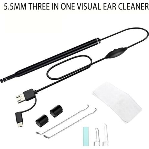 3 in 1 Ear Camera with 6 Adjustable Led Multifunctional Ear Cleaning Tool Kit Unisex A7