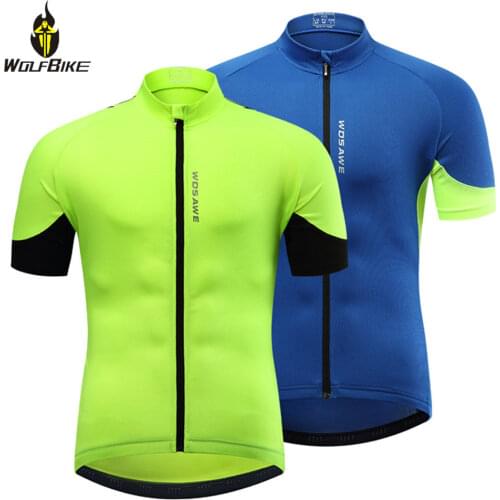 WOSAWE Summer Cycling Jersey Quick Dry Bike Top Shirts Bicycle Riding Wear Road MTB Bike Downhill Short Sleeve Jersey Men
