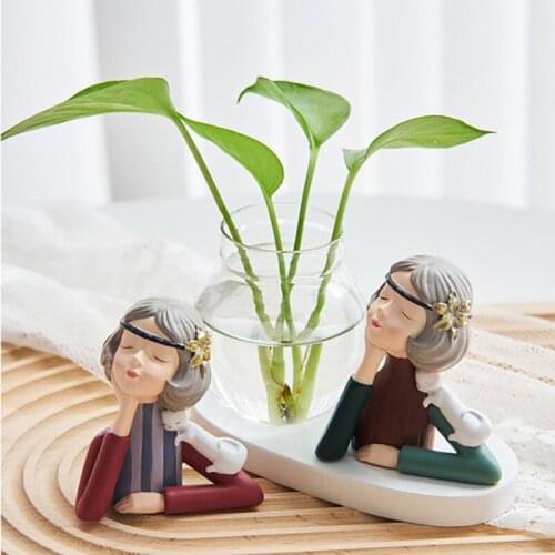 Girl flower vase Flower Planter Set European Style Succulent Pots Planter Pot Mini Bonsai Cactus Flower Pot Home Decor Craft