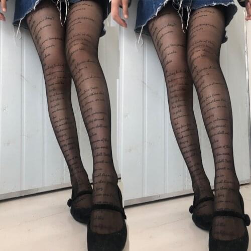 2020 Women Spring Summer Fashion Letter Tights Stockings Anti-hook Pantyhose Print Pantyhose Tattoo Silk Logo Tights