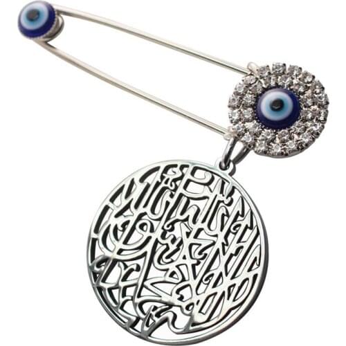 ZKD muslim islam shahada evil eye Stainless Steel Scarf Hijab brooch