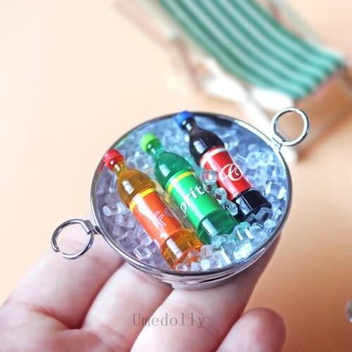 1 Set 1/6 Scale Mini Soda Wine Baverage Coke Drinks Ice Bucket Model Miniature Dollhouse Play Kitchen Restaurant Accessories Toy