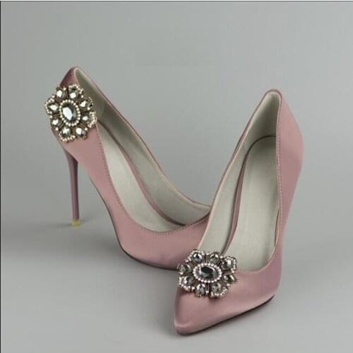 1pair) luxury classic crystal removable sparkling water drill shoe buckle shoe accessories DIY shoe clips