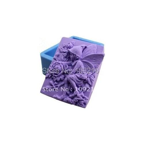 1pcs Love Flowers Angel(R0565) Silicone Handmade Soap Mold Crafts DIY Mold