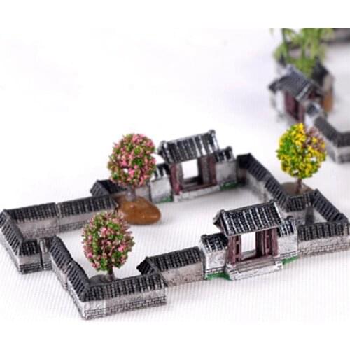 1pc Ancient Gate Wall Resin Miniatures Micro Landscape Ornaments Retro Figurines Mini Old City Gate Doll House DIY Craft
